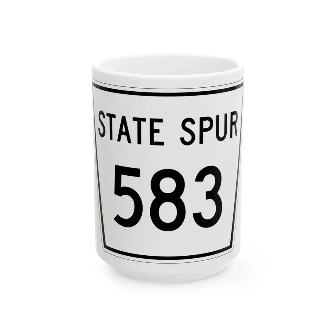 Nebraska State Spur 583 (Nebraska) (Road Sign) White Coffee Mug 15oz - Go Mug Yourself