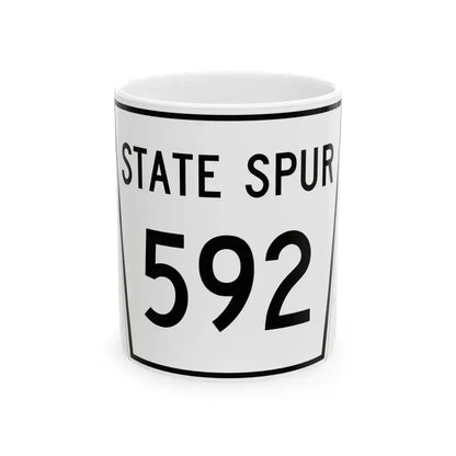 Nebraska State Spur 592 (Nebraska) (Road Sign) White Coffee Mug 11oz - Go Mug Yourself