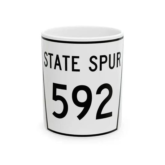Nebraska State Spur 592 (Nebraska) (Road Sign) White Coffee Mug 11oz - Go Mug Yourself