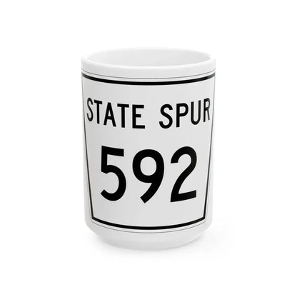 Nebraska State Spur 592 (Nebraska) (Road Sign) White Coffee Mug 15oz - Go Mug Yourself