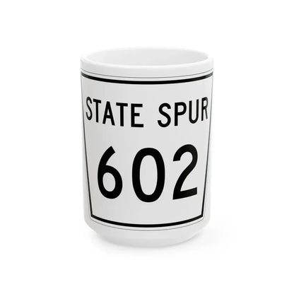 Nebraska State Spur 602 (Nebraska) (Road Sign) White Coffee Mug 15oz - Go Mug Yourself