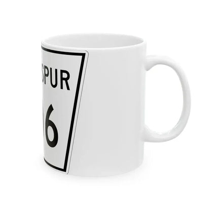 Nebraska State Spur 606 (Nebraska) (Road Sign) White Coffee Mug - Go Mug Yourself