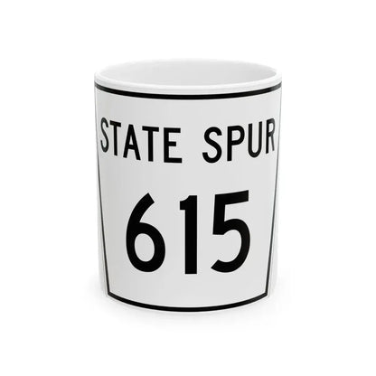 Nebraska State Spur 615 (Nebraska) (Road Sign) White Coffee Mug 11oz - Go Mug Yourself