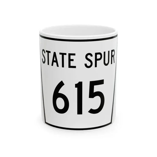Nebraska State Spur 615 (Nebraska) (Road Sign) White Coffee Mug 11oz - Go Mug Yourself