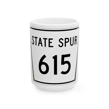 Nebraska State Spur 615 (Nebraska) (Road Sign) White Coffee Mug 15oz - Go Mug Yourself