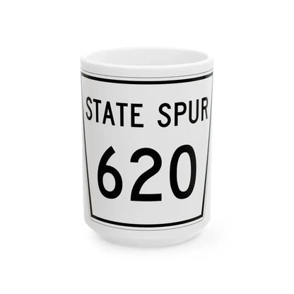 Nebraska State Spur 620 (Nebraska) (Road Sign) White Coffee Mug 15oz - Go Mug Yourself