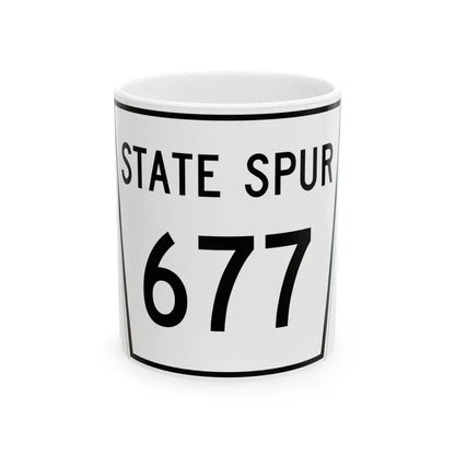 Nebraska State Spur 677 (Nebraska) (Road Sign) White Coffee Mug 11oz - Go Mug Yourself