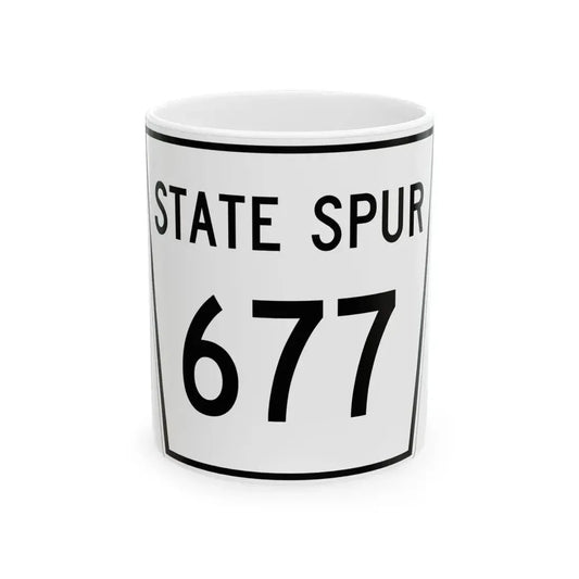 Nebraska State Spur 677 (Nebraska) (Road Sign) White Coffee Mug 11oz - Go Mug Yourself
