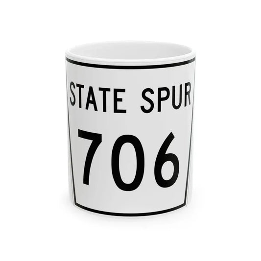 Nebraska State Spur 706 (Nebraska) (Road Sign) White Coffee Mug 11oz - Go Mug Yourself