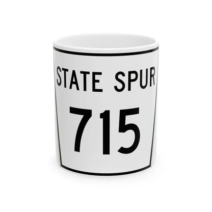 Nebraska State Spur 715 (Nebraska) (Road Sign) White Coffee Mug 11oz - Go Mug Yourself