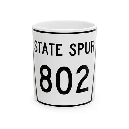 Nebraska State Spur 802 (Nebraska) (Road Sign) White Coffee Mug 11oz - Go Mug Yourself
