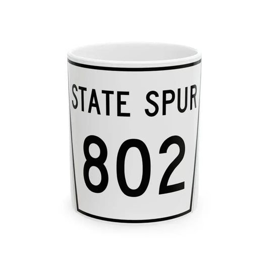 Nebraska State Spur 802 (Nebraska) (Road Sign) White Coffee Mug 11oz - Go Mug Yourself