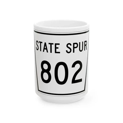 Nebraska State Spur 802 (Nebraska) (Road Sign) White Coffee Mug 15oz - Go Mug Yourself