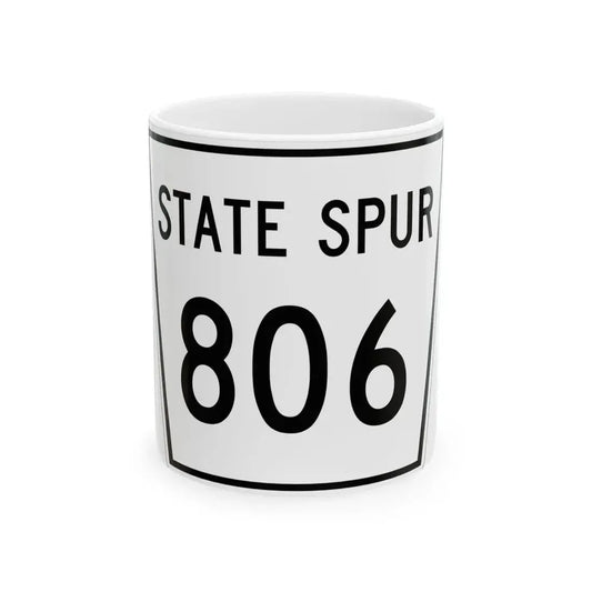 Nebraska State Spur 806 (Nebraska) (Road Sign) White Coffee Mug 11oz - Go Mug Yourself