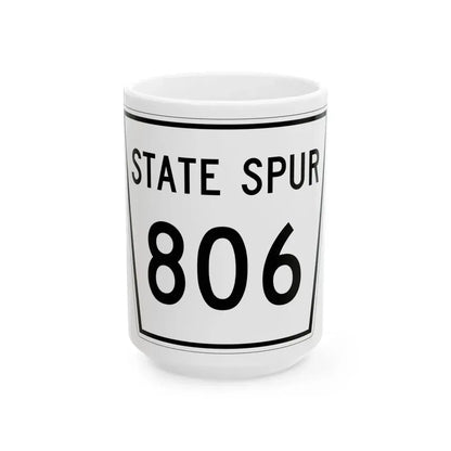 Nebraska State Spur 806 (Nebraska) (Road Sign) White Coffee Mug 15oz - Go Mug Yourself