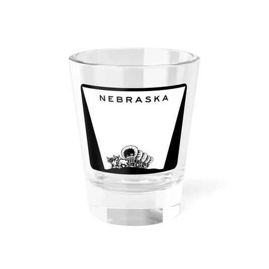 Nebraska wide state highway marker (Nebraska) (Road Sign) Shot Glass 1.5oz 1.5oz - Go Mug Yourself