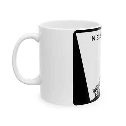 Nebraska wide state highway marker (Nebraska) (Road Sign) White Coffee Mug - Go Mug Yourself