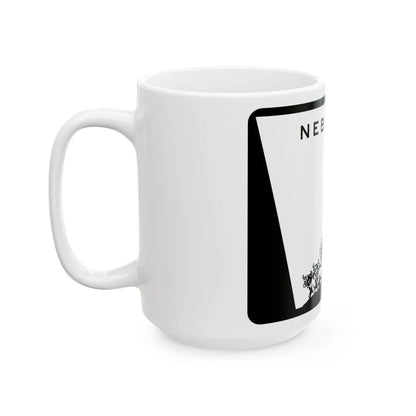 Nebraska wide state highway marker (Nebraska) (Road Sign) White Coffee Mug - Go Mug Yourself