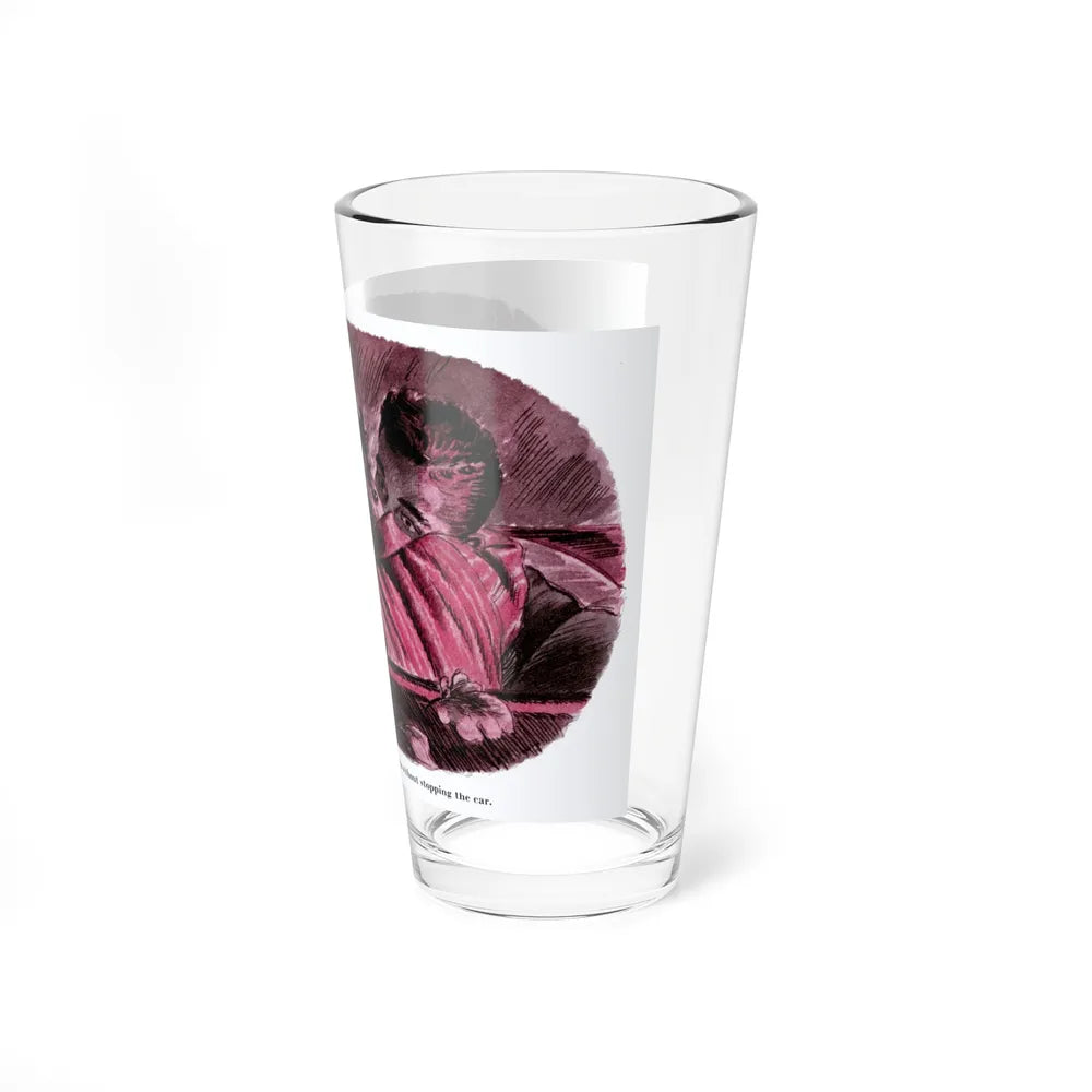 Necking & Driving Simultaneously, 1950 (Magazine Illustration) Pint Glass 16oz-Go Mug Yourself