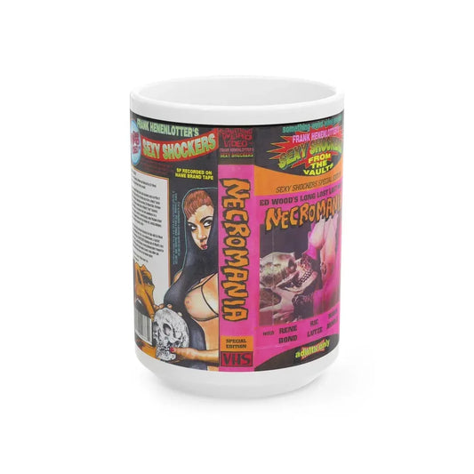 NECROMANIA (VHS COVER) - White Coffee Mug 15oz - Go Mug Yourself