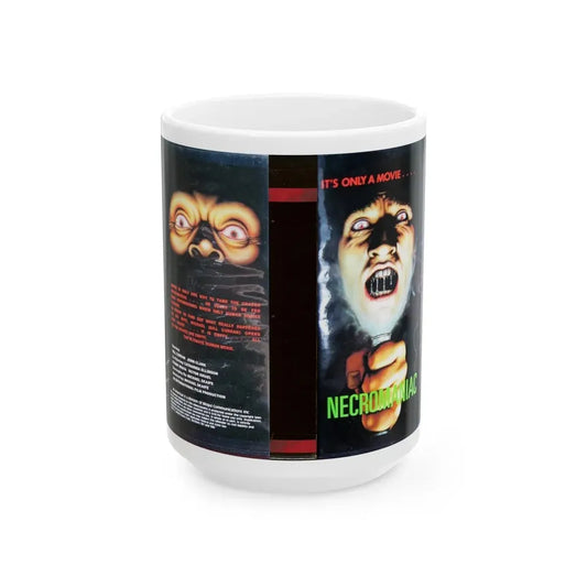 NECROMANIAC (VHS COVER) - White Coffee Mug 15oz - Go Mug Yourself