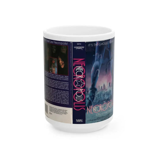 NECROPOLIS (VHS COVER) - White Coffee Mug 15oz - Go Mug Yourself