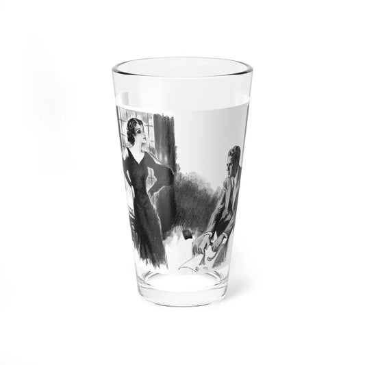 Nedra Closes The Door by Jane Levington (1) Comfort, Holland's Magazine, 1934 (Magazine Illustration) Pint Glass 16oz 16oz - Go Mug Yourself