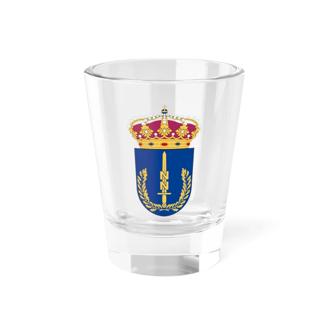 Nedre Norrlands militärområdesstab vapen (Sweden) (Coat of Arms) Shot Glass 1.5oz 1.5oz - Go Mug Yourself