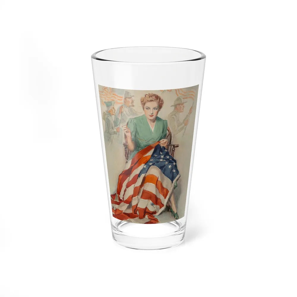 Needlework, poster illustration (1), circa 1940 (Magazine Illustration) Pint Glass 16oz-16oz-Go Mug Yourself