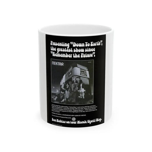 Nektar 1975 (Music Poster) White Coffee Mug 11oz - Go Mug Yourself