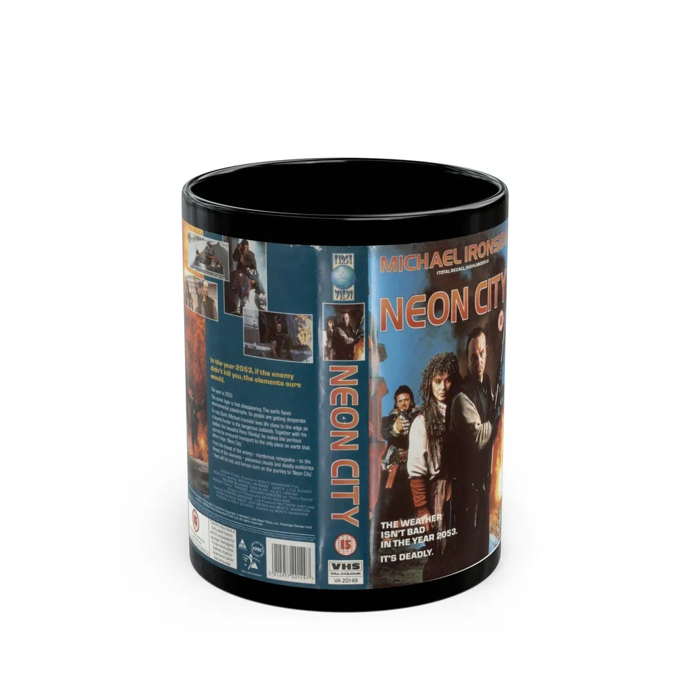 NEON CITY (VHS COVER) - Black Coffee Mug-11oz-Go Mug Yourself