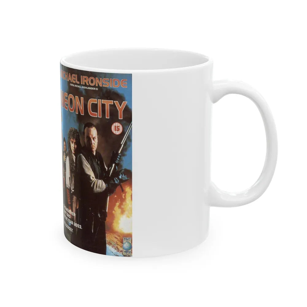 NEON CITY (VHS COVER) - White Coffee Mug-Go Mug Yourself