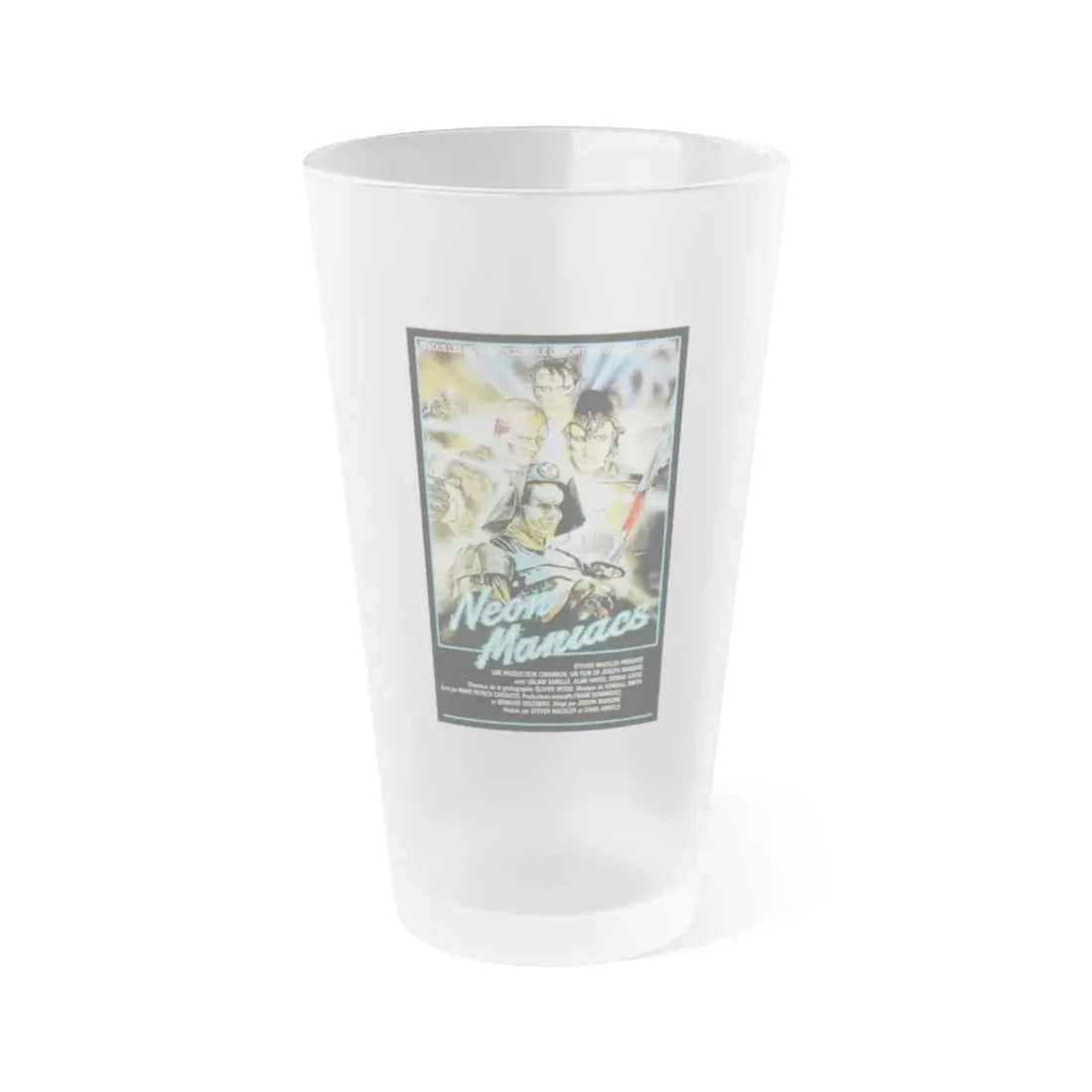 NEON MANIACS 1986 Movie Poster - Frosted Pint Glass 16oz 16oz Frosted - Go Mug Yourself