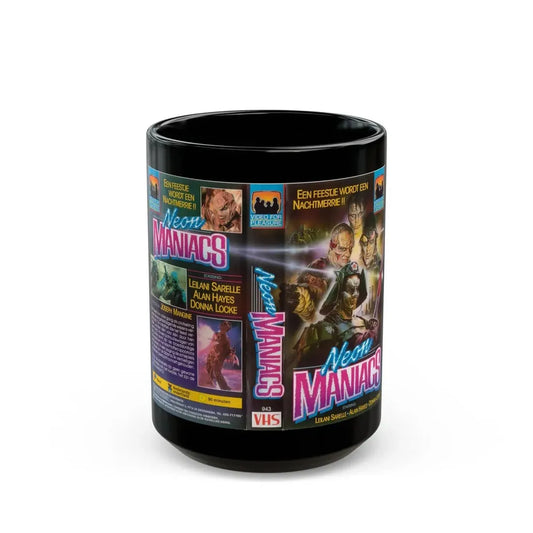 NEON MANIACS (VHS COVER) - Black Coffee Mug 15oz - Go Mug Yourself