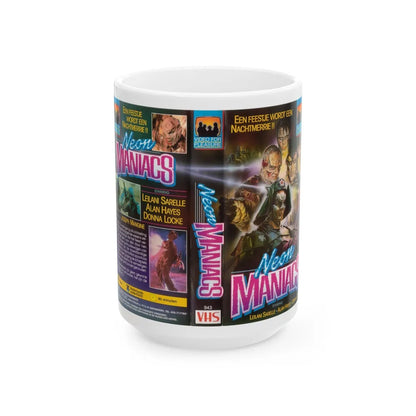 NEON MANIACS (VHS COVER) - White Coffee Mug-15oz-Go Mug Yourself