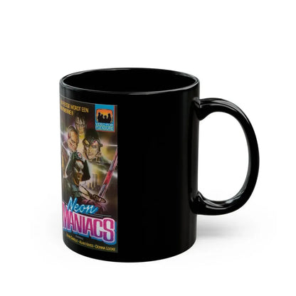 NEON MANIACS VIDEO FOR PLEASURE (VHS COVER) - Black Coffee Mug - Go Mug Yourself