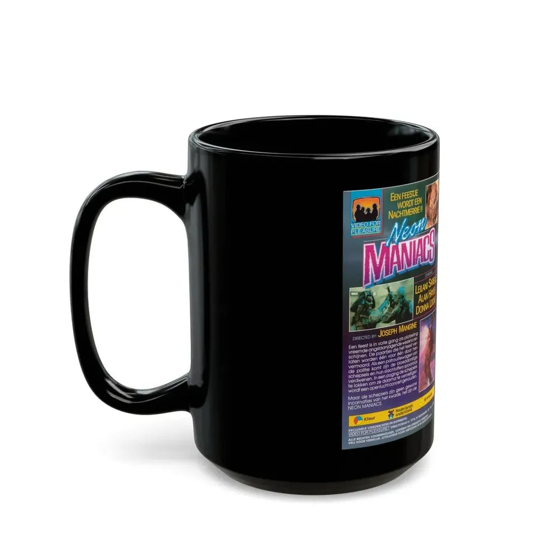 NEON MANIACS VIDEO FOR PLEASURE (VHS COVER) - Black Coffee Mug - Go Mug Yourself
