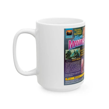 NEON MANIACS VIDEO FOR PLEASURE (VHS COVER) - White Coffee Mug - Go Mug Yourself