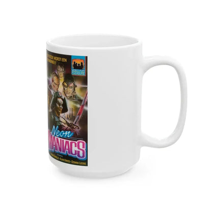 NEON MANIACS VIDEO FOR PLEASURE (VHS COVER) - White Coffee Mug - Go Mug Yourself