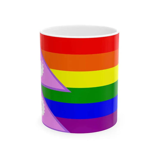 Nepal Bisexual Rainbow Flag 1930-1962 (Nepal) White Coffee Mug 11oz - Go Mug Yourself