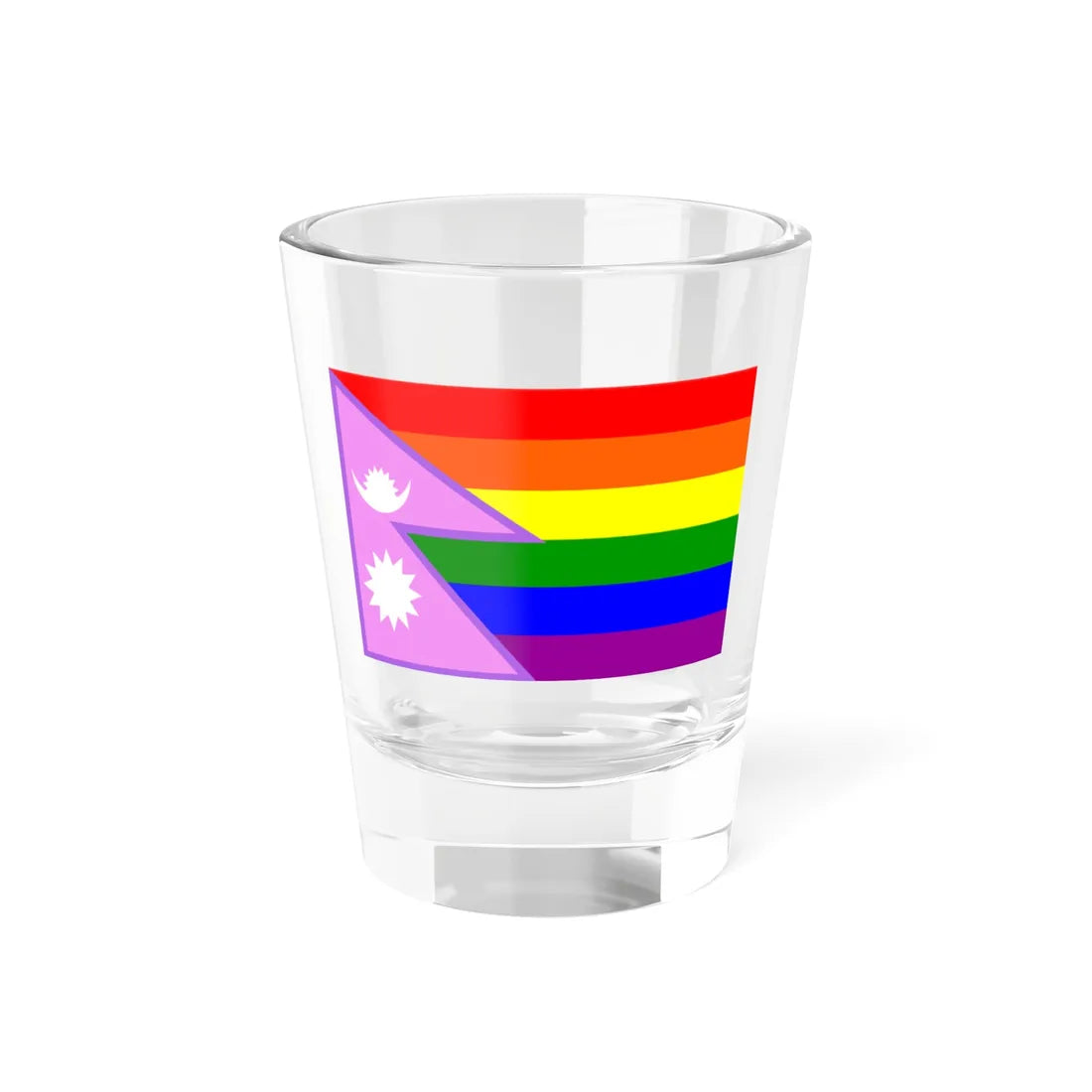 Nepal Bisexual Rainbow Flag (Nepal) Shot Glass 1.5oz 1.5oz - Go Mug Yourself