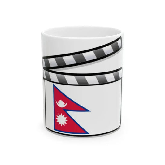 Nepal film clapperboard (Nepal) White Coffee Mug 11oz - Go Mug Yourself