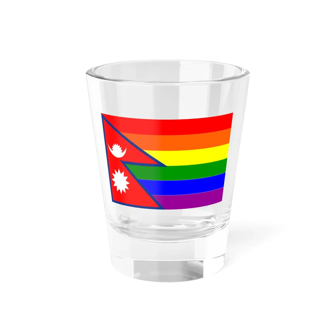 Nepal Rainbow Flag (Nepal) Shot Glass 1.5oz 1.5oz - Go Mug Yourself