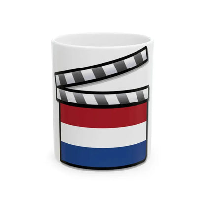 Netherlands film clapperboard (Netherlands) White Coffee Mug 11oz - Go Mug Yourself