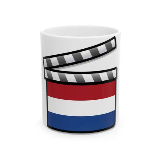 Netherlands film clapperboard (Netherlands) White Coffee Mug 11oz - Go Mug Yourself