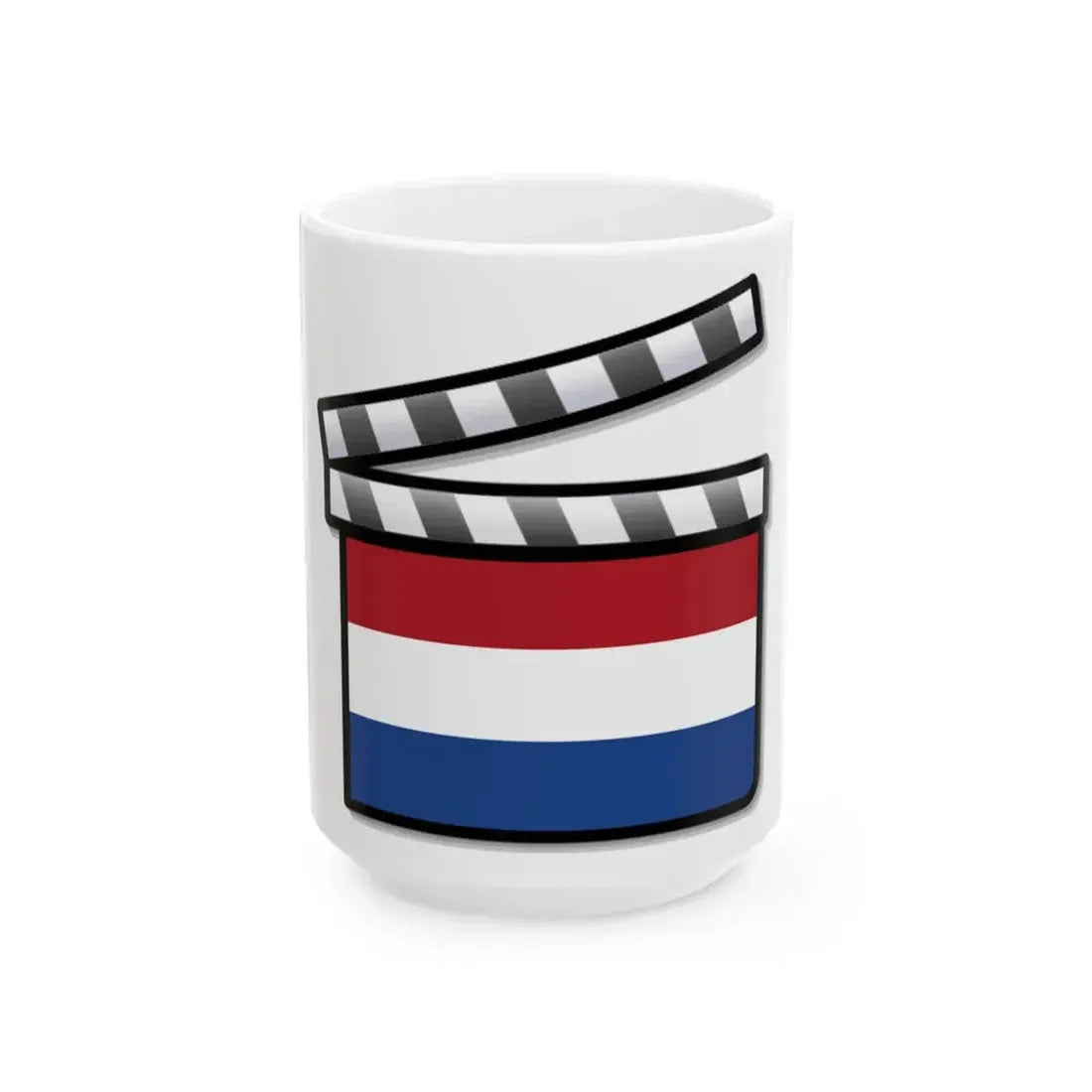 Netherlands film clapperboard (Netherlands) White Coffee Mug 15oz - Go Mug Yourself