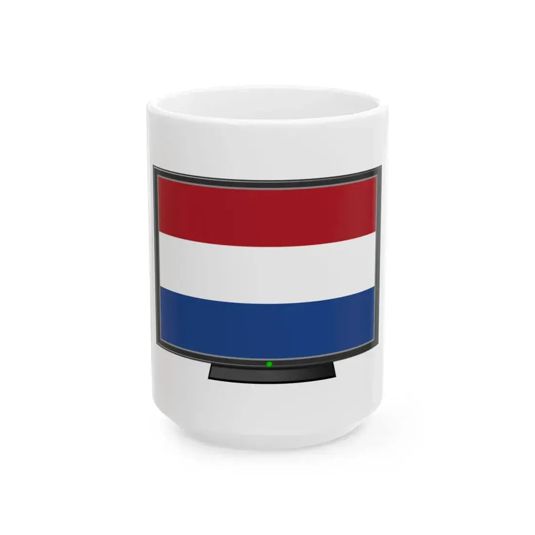 Netherlands flag tv (Netherlands) White Coffee Mug 15oz - Go Mug Yourself