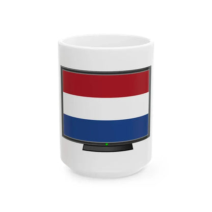 Netherlands flag tv (Netherlands) White Coffee Mug 15oz - Go Mug Yourself
