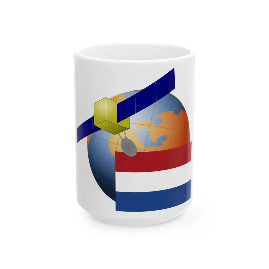 Netherlands-Satellite (Netherlands) White Coffee Mug 15oz - Go Mug Yourself