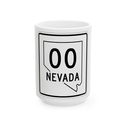 Nevada 00 1955 (Nevada) (Road Sign) White Coffee Mug 15oz - Go Mug Yourself